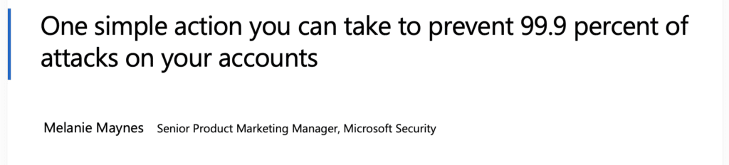 MFA Cybersecurity Microsoft Blog Source
